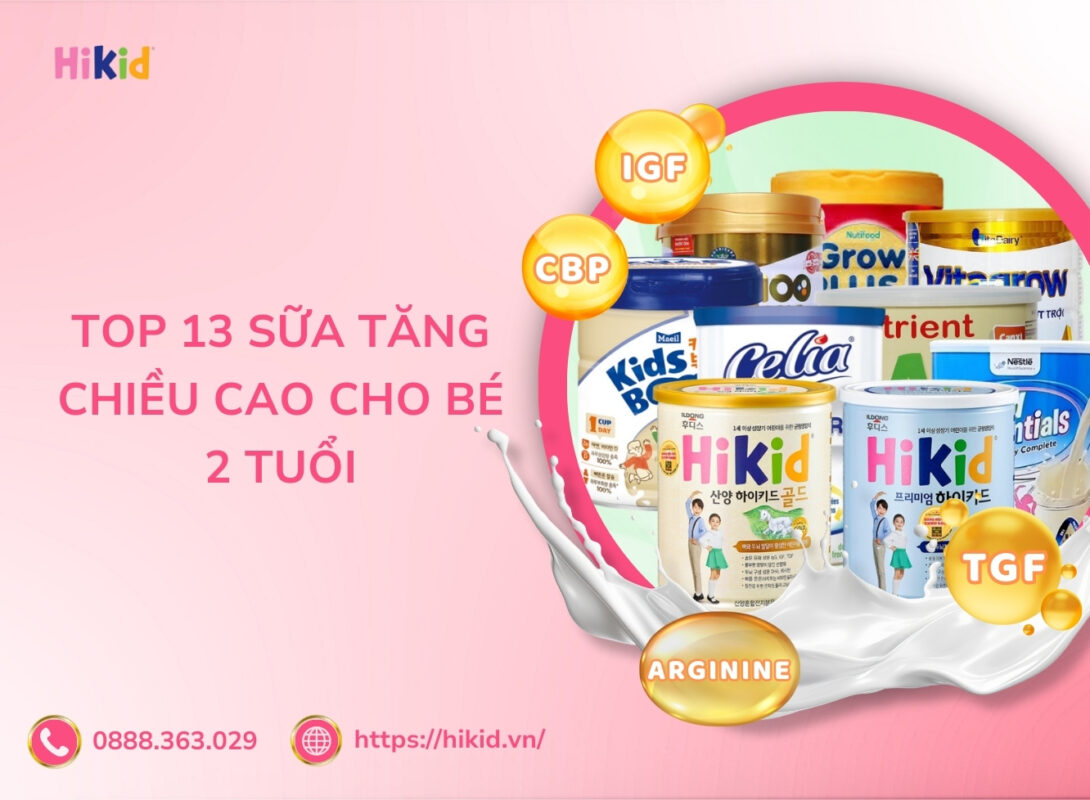 sữa tăng chiều cao cho bé 2 tuổi