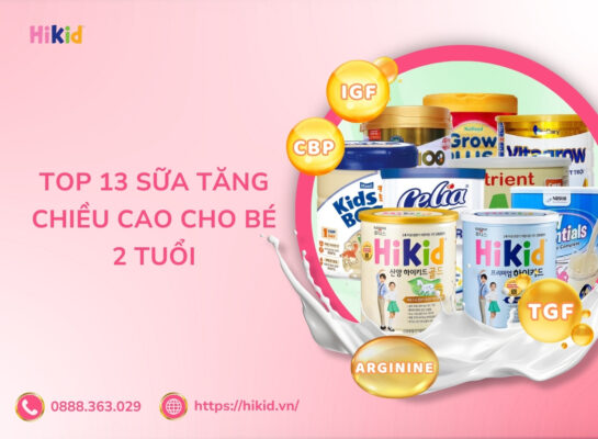sữa tăng chiều cao cho bé 2 tuổi