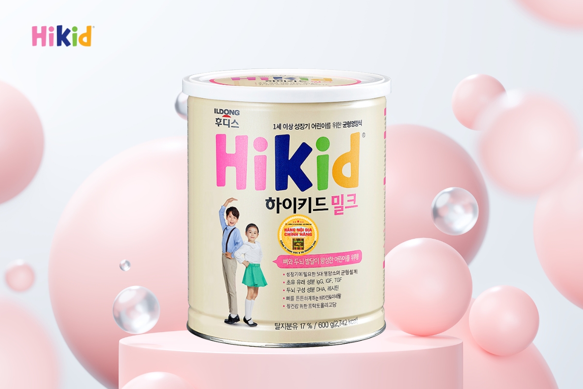 sữa tăng chiều cao cho bé 3 tuổi Hikid Vani