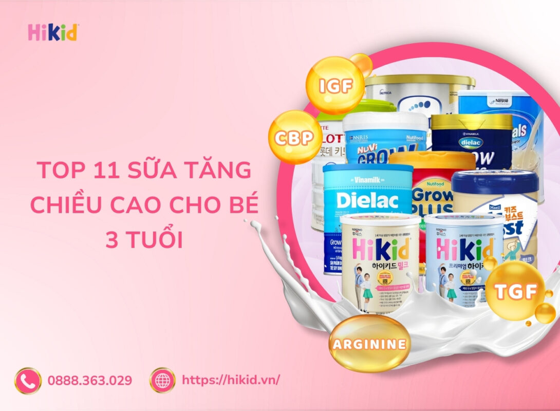 sữa tăng chiều cao cho bé 3 tuổi