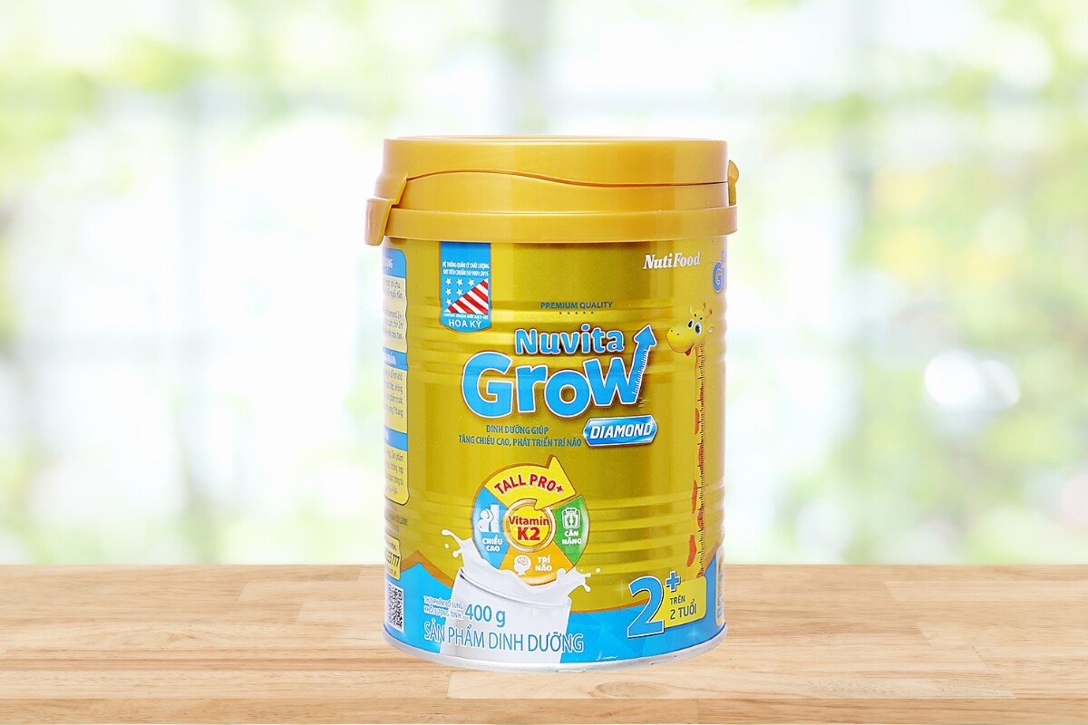 Sữa Nuvita Grow Diamond 2+ hỗ trợ xương chắc khỏe và phát triển chiều cao vượt trội 
