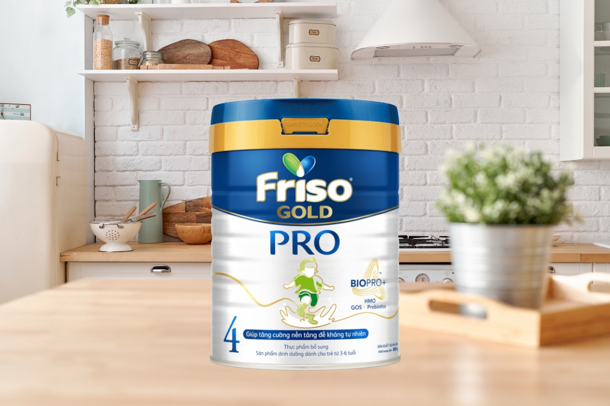 Sữa nhiều canxi và hỗ trợ tăng chiều cho trẻ từ 3 tuổi - Friso Gold Pro số 4