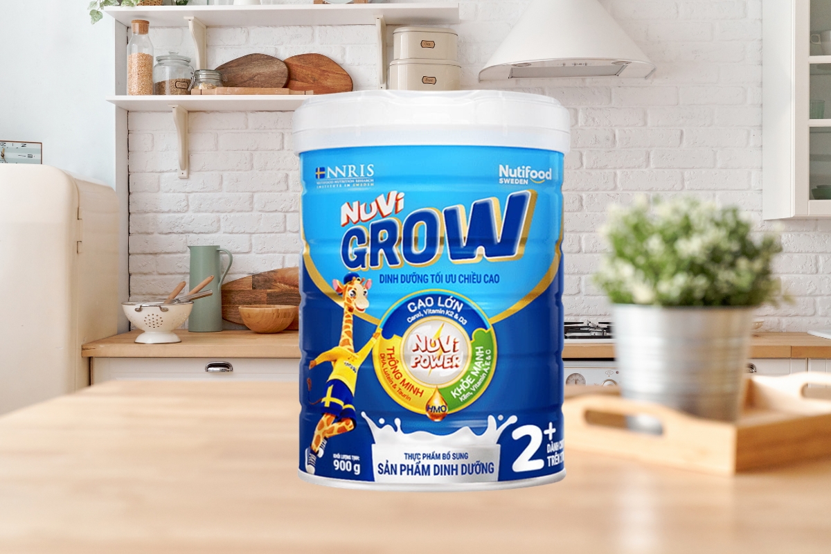 Sữa nhiều canxi tăng chiều cao Nuvi Grow hỗ bé phát triển chiều cao toàn diện 