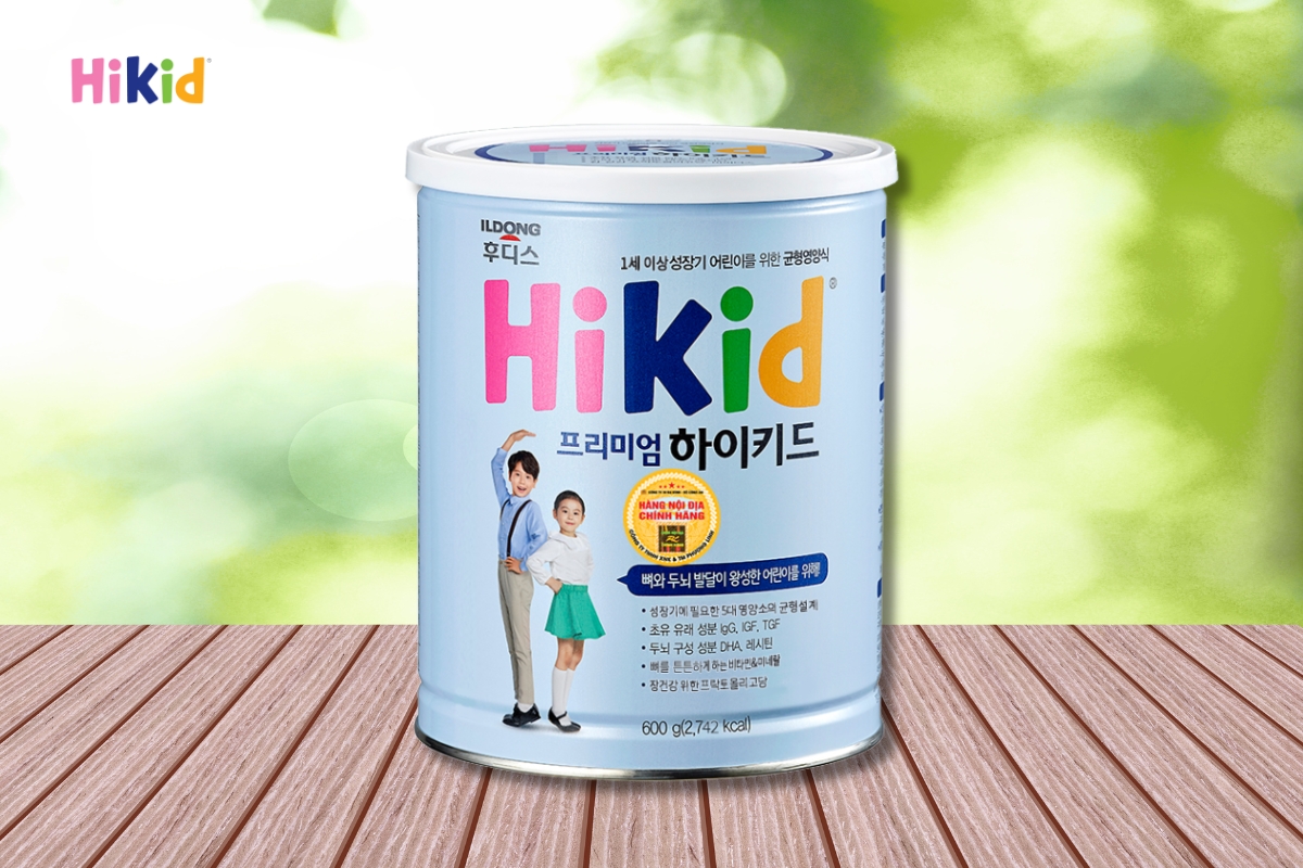 Hikid Premium là sữa nhiều canxi hỗ trợ tăng chiều cao cho bé, phù hợp cho trẻ từ 1 tuổi trở lên