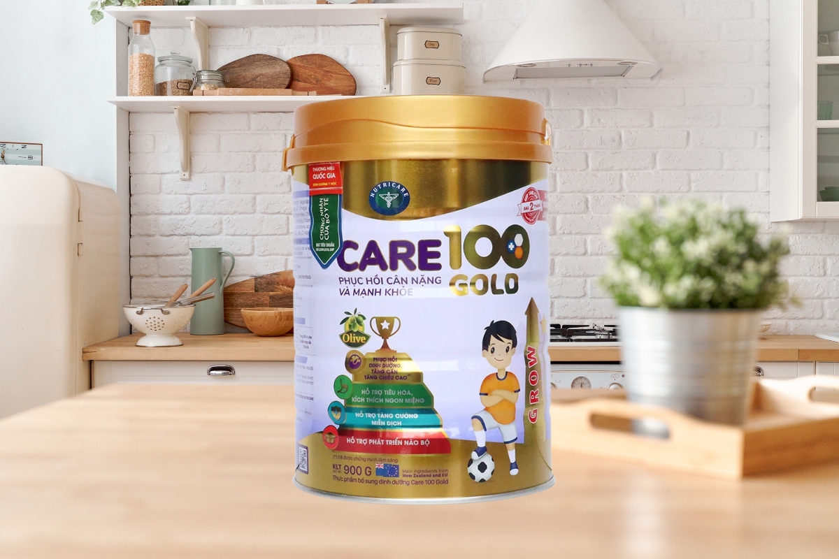 Sữa nhiều canxi tăng chiều cao Care 100 Gold hỗ trợ xương chắc khỏe