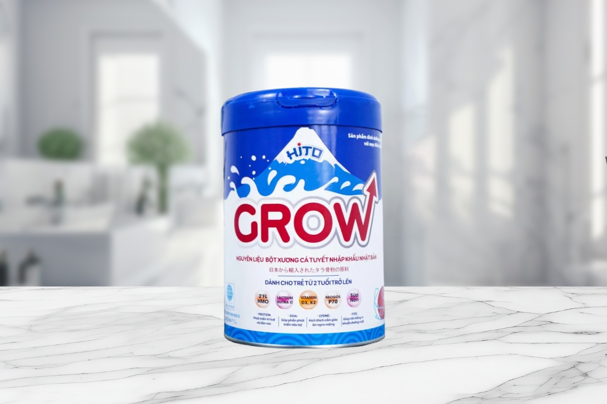 Sữa Hito Grow cung cấp hàm lượng canxi vượt trội, hỗ trợ bé phát triển chiều cao