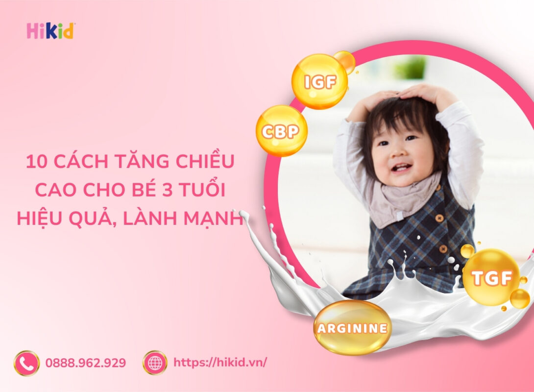 tăng chiều cao cho bé 3 tuổi